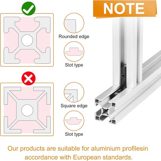 20 stuks binnenhoekconnectoren aluminium profiel, 3030 T-groef, 90° L-vormig profiel, aluminium hoek, T-sluiting, hoekconnector voor 30-serie, Europees standaard aluminium profiel met 40 — afbeelding 5