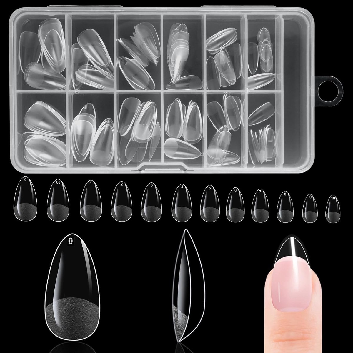 nepnagels tips,zachte gel volledige dekking nagel tip,heldere acrylnagels tips,nagelverlengingsset voor DIY manicure nagelkunst salon(120 stuks korte traanvorm）