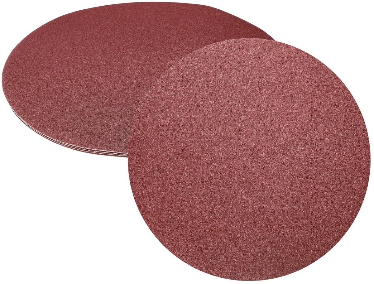 5 stuks 12 inch PSA schuurschijven 80 korrel aluminiumoxide zelfklevend schuurpapier gatloos rond nat/droog schuurpapier voor het slijpen van autolak, hout, metaal