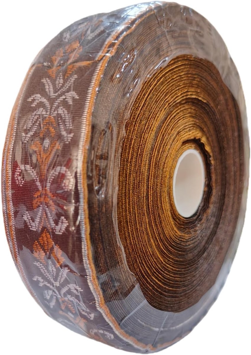 25 m x 3 cm middeleeuwse band sierband sierband kant stof kanten boord voor naaien handwerk decoratie (bruin)