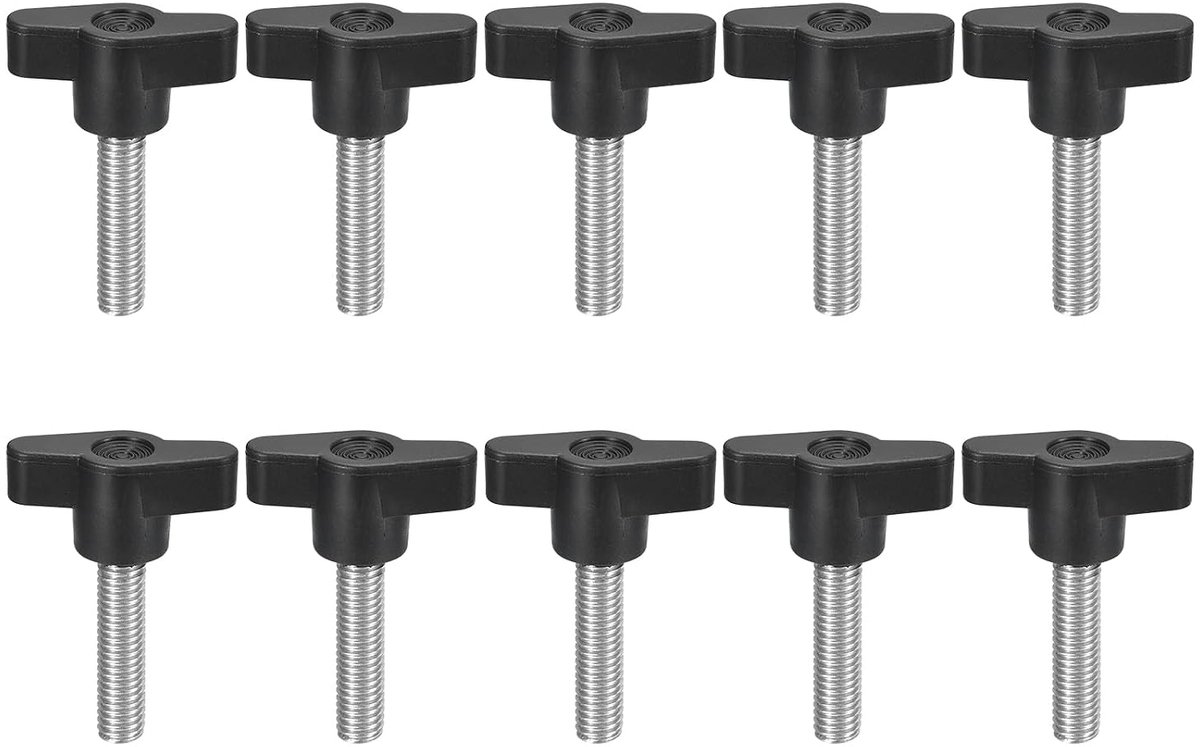 10 stuks spanschroefknopen, M8 x 30 mm, metrisch, 304 roestvrij staal, T-vormige duimschroeven, handvat voor snel verwijderen, handvasttrekken, knopset