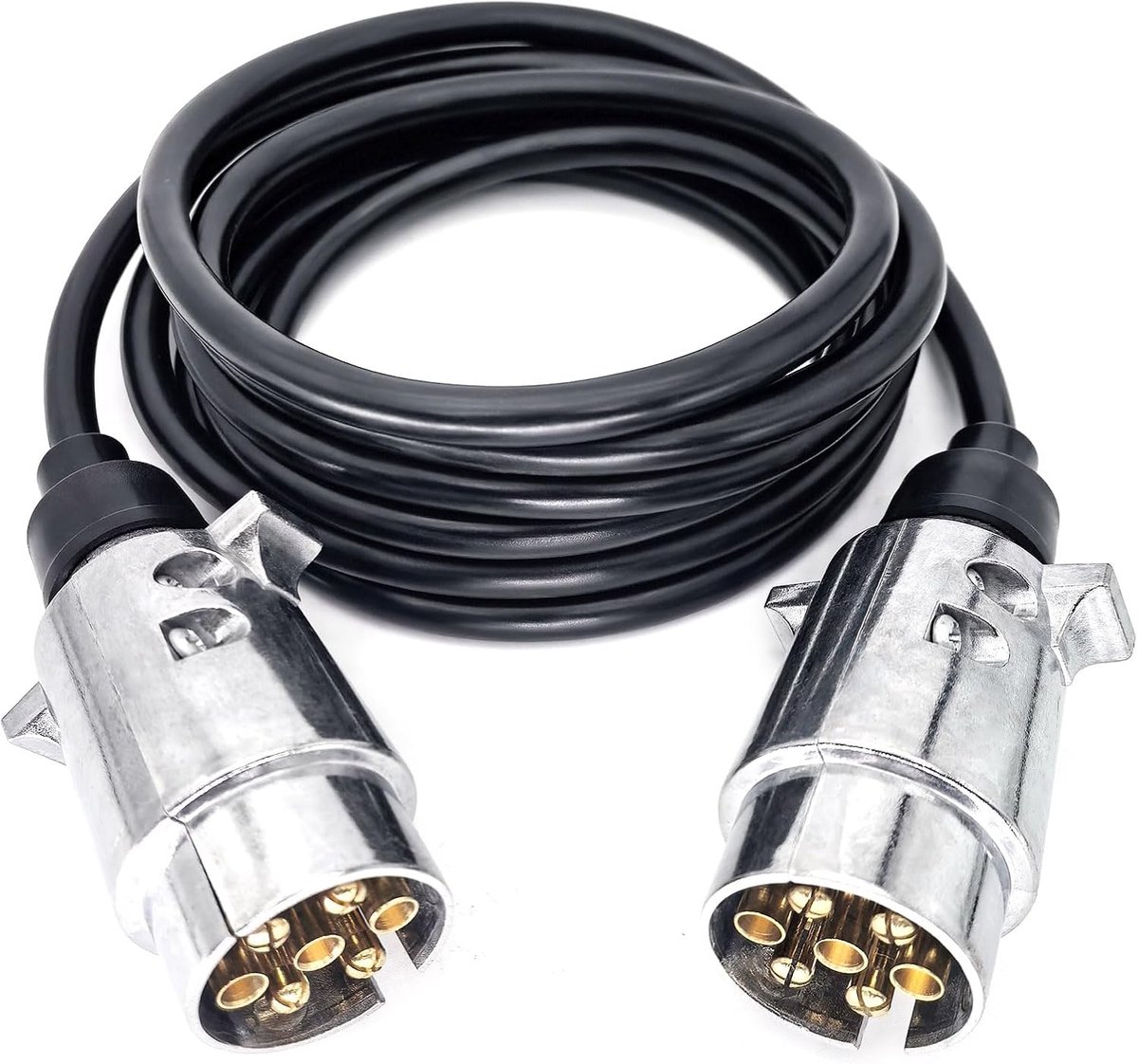 7-pins aanhangwagenstekker, voorbedraad, 2,8 meter kabel, aluminium gegoten 7-polige aanhangwagenstekker, verlengkabelboom - Plug and Play