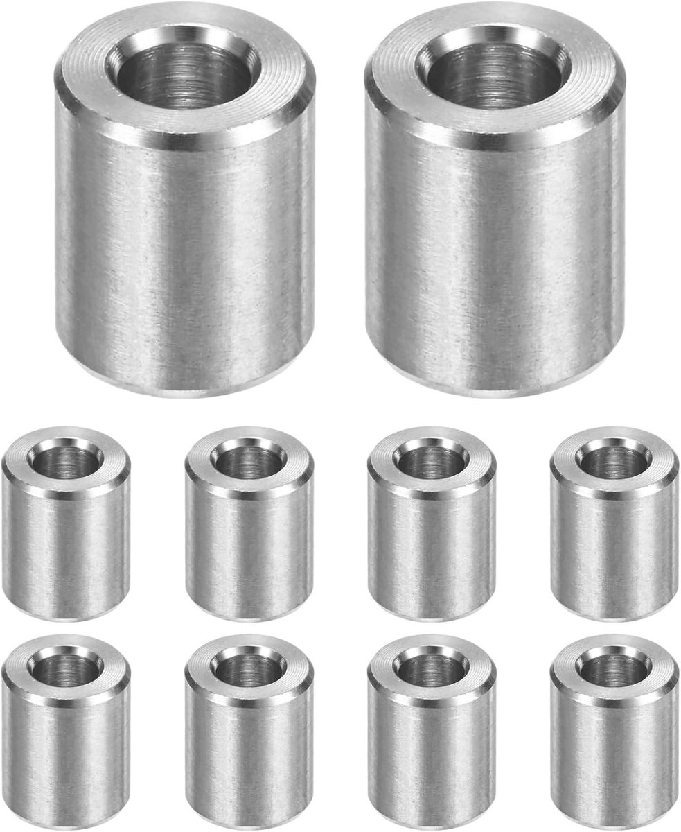 METERXITY 10ST M5 304 Roestvrij Staal Afstandhouders 5mm ID x 10mm OD x 12mm l Metalen Schroef Afstandhouder Platte Afwerking Ronde Afstandhouder 304 Roestvrij Staal voor Schroeven Bouten Zilver