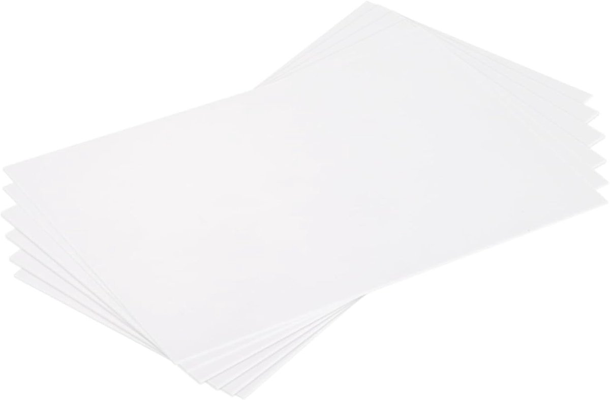 6 stuks ABS kunststof platen, 18 x 10 cm ABS-plaat, 0,5 mm dikte voor knutselen, modelbouw, autoreparatie, wit