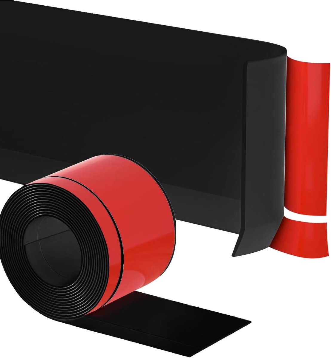 zachte plint zelfklevend zwart, 6 m PVC plint zelfklevend flexibel, 50 mm + 20 mm keukenafwerkingslijst voor vloer en muur, eenvoudig te installeren
