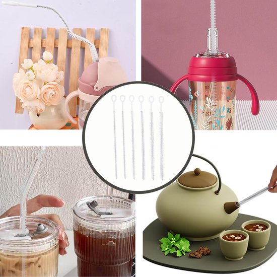 6 stuks 12,5 inch extra lange volledige borstel dekking flessenreiniger borstels herbruikbare reinigingsaccessoires voor waterflessen tuimelaars Sippy Cup Tube Gap — afbeelding 4