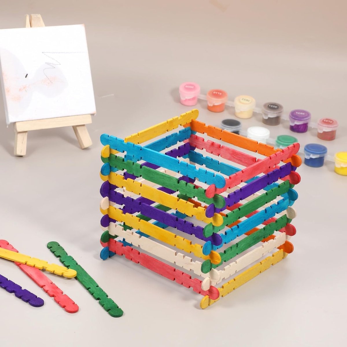 Houten stokjes voor handwerk, houten stokjes voor knutselen en doe-het-zelf ijs maken tongdepressoren voor creatieve projecten, stevige knutselstokjes, bulk
