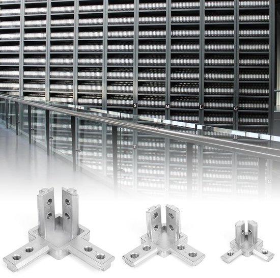 profielconnector, 3-weg hoekverbinder, houder, hoekhouder, 4 stuks, aluminium profiel, hoekconnector 20203030/4040 serie voor 6/8 mm, T-groef-aluminium extrusieprofiel (2020, 6 — afbeelding 5