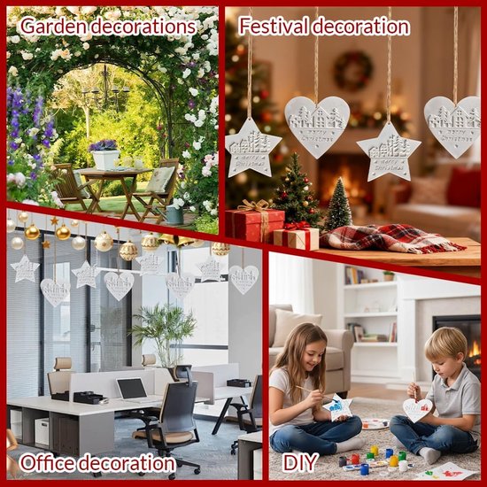 gietvormen Kerstmis, 4 stuks siliconen vormen, kersthanger, dennenboom, ster, gipsvormen om te gieten, gietvorm, hart, hanger, Kerstmis, gietvormen om te gieten — afbeelding 5