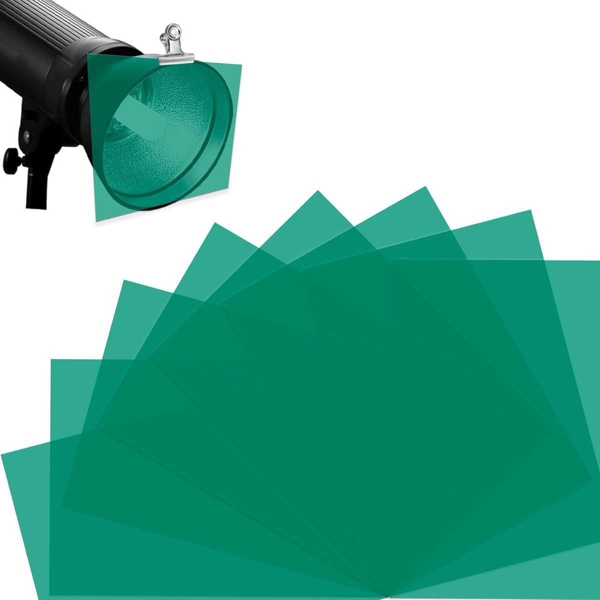 Kleurfolie, hittebestendig, kleurfolie, A4, transparante kleurcorrectie voor lampen, groene lampfolie, 29,7 x 21 cm, kleurfilter, foto, studio, spot, stroboscoop, flits, led-podium