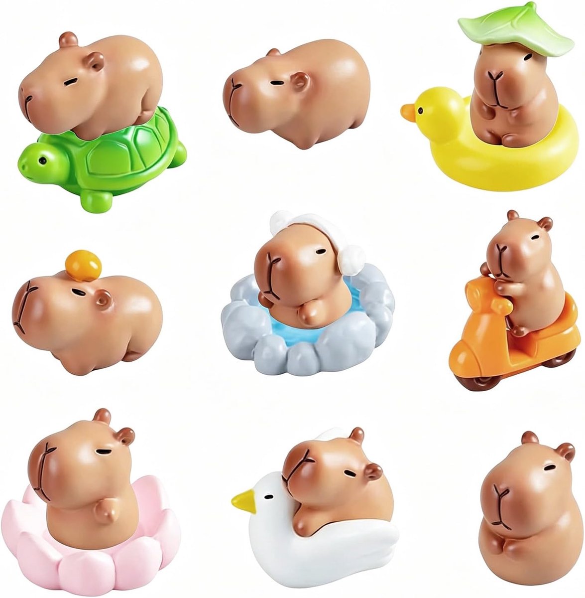 13 stuks mini capibara van kunsthars, mini capibara taartdecoratie, capibara dingen, feestaccessoires, Capybara dierenplanten, Capybara-figuren, capibara-speelgoed voor miniatuurlandschap