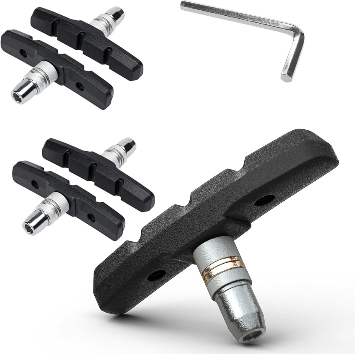 2 paar fietsremblokken, Oture 70 mm, rubber, stille remblokken, V-remschoenen voor Shimano, Tektro en de meeste racefietsen en mountainbikes