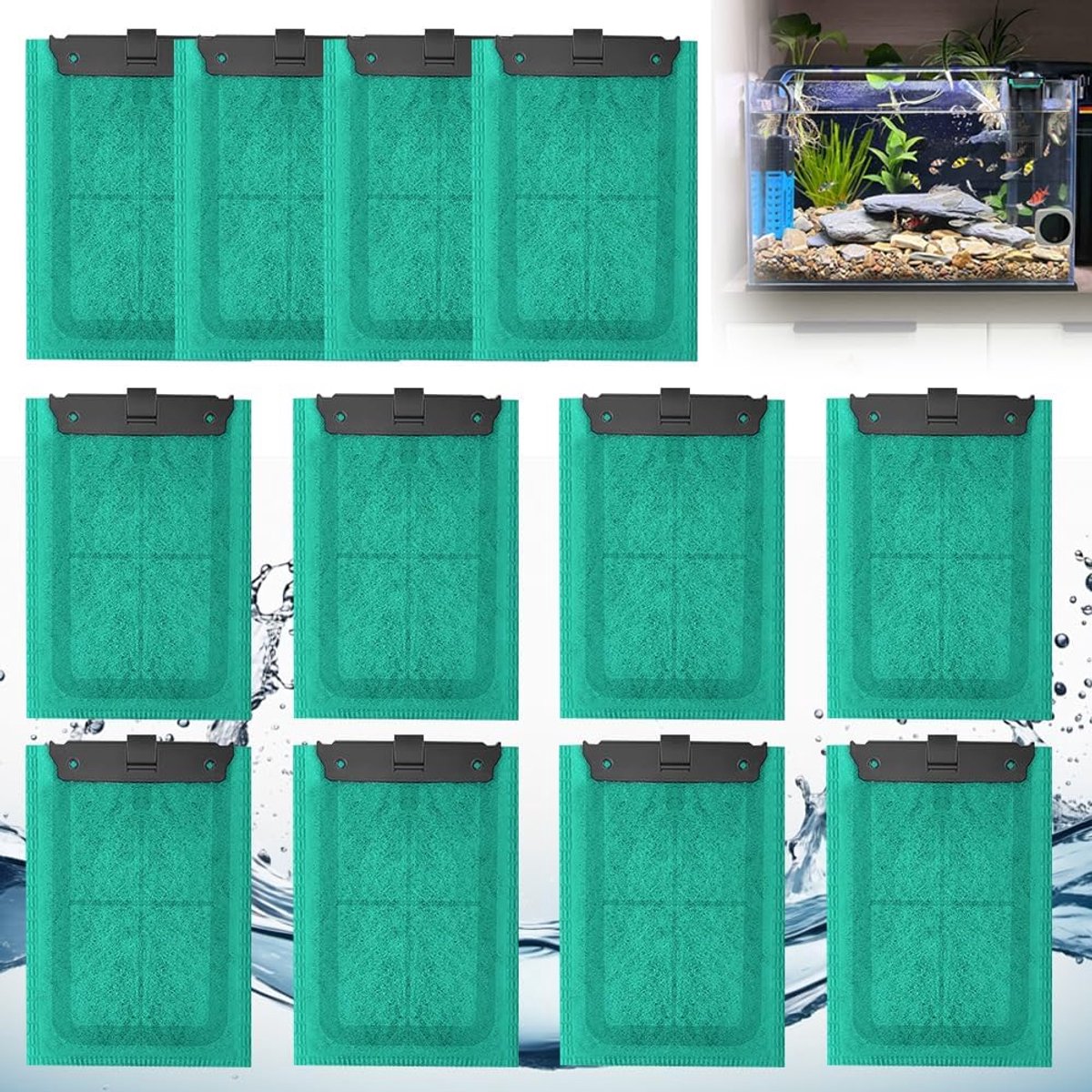 12 stuks, voor Tetra EasyCrystal 250 en filterbox 300 | Met actieve kool en zeoliet, effectieve waterfiltratie, eenvoudige vervanging, voor zoetwateraquaria, duurzaam en betrouwbaar