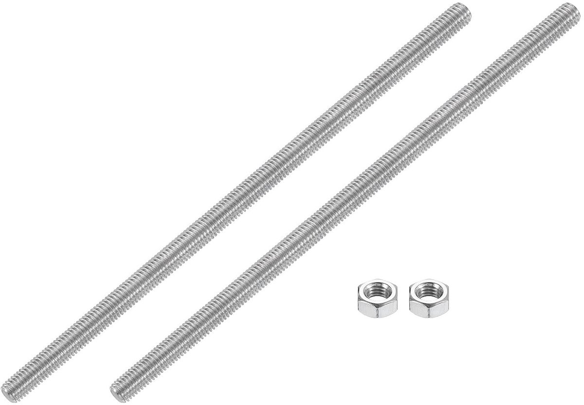 5/16"-18 volledige schroefdraadstang, 2 stuks 304 roestvrij staal lange schroefdraad 20,5 cm lange rechtse schroefdraad voor meubelmontage bevestiging