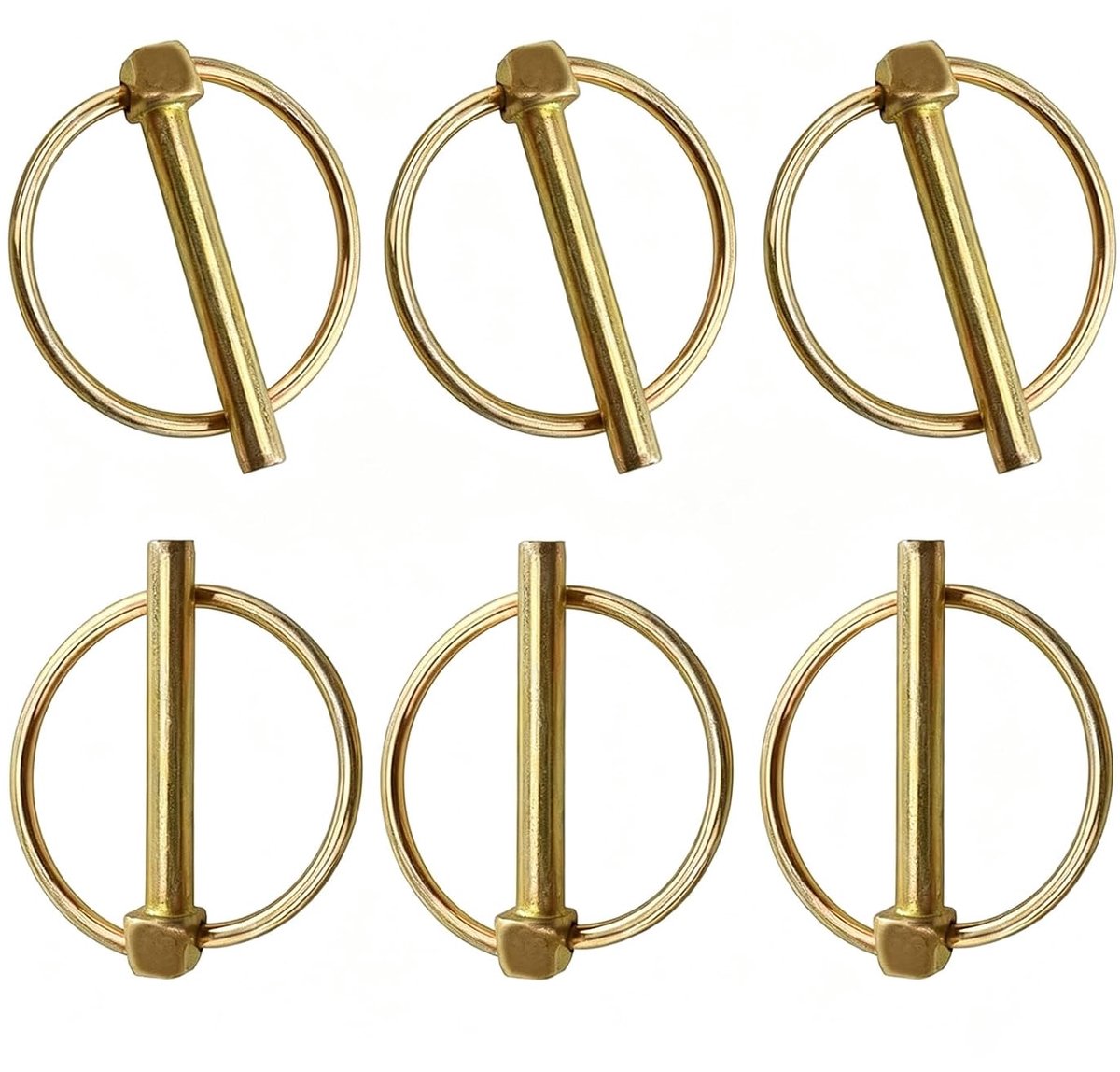 vouwsplinten 6 stuks, vouwsplinten 10 mm x 70 mm, verzinkte beveiligingssplinter met veerbevestiging, beveiligingspen, Voor aanhangwagens, tractoren, fietsen, boten