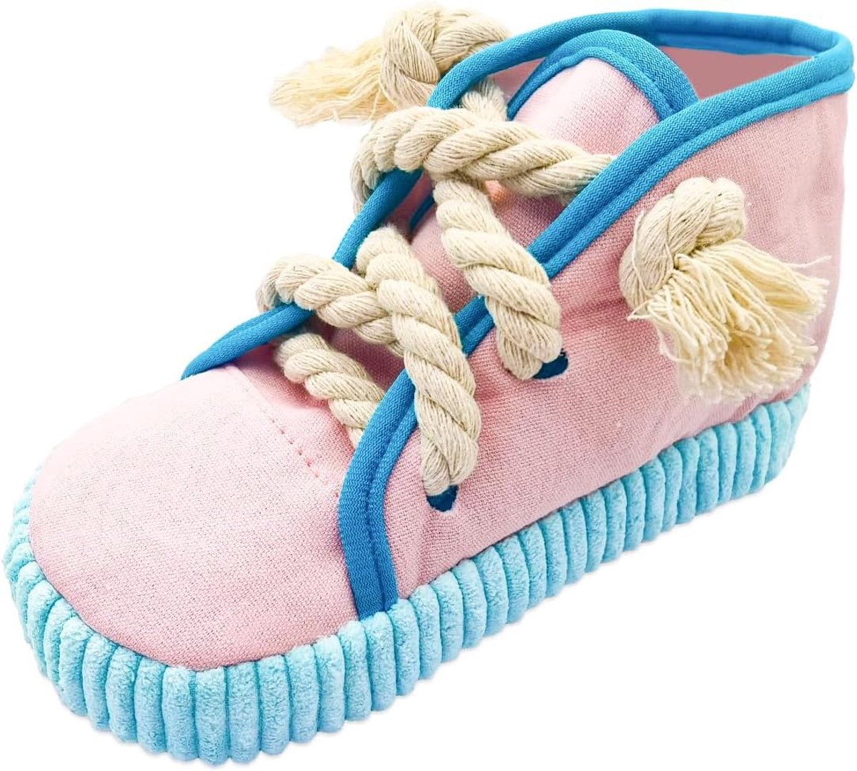 Piepende hondenspellen, interactieve spellen in de vorm van schoenen met piepers voor kleine, middelgrote en grote honden, verveling (roze)