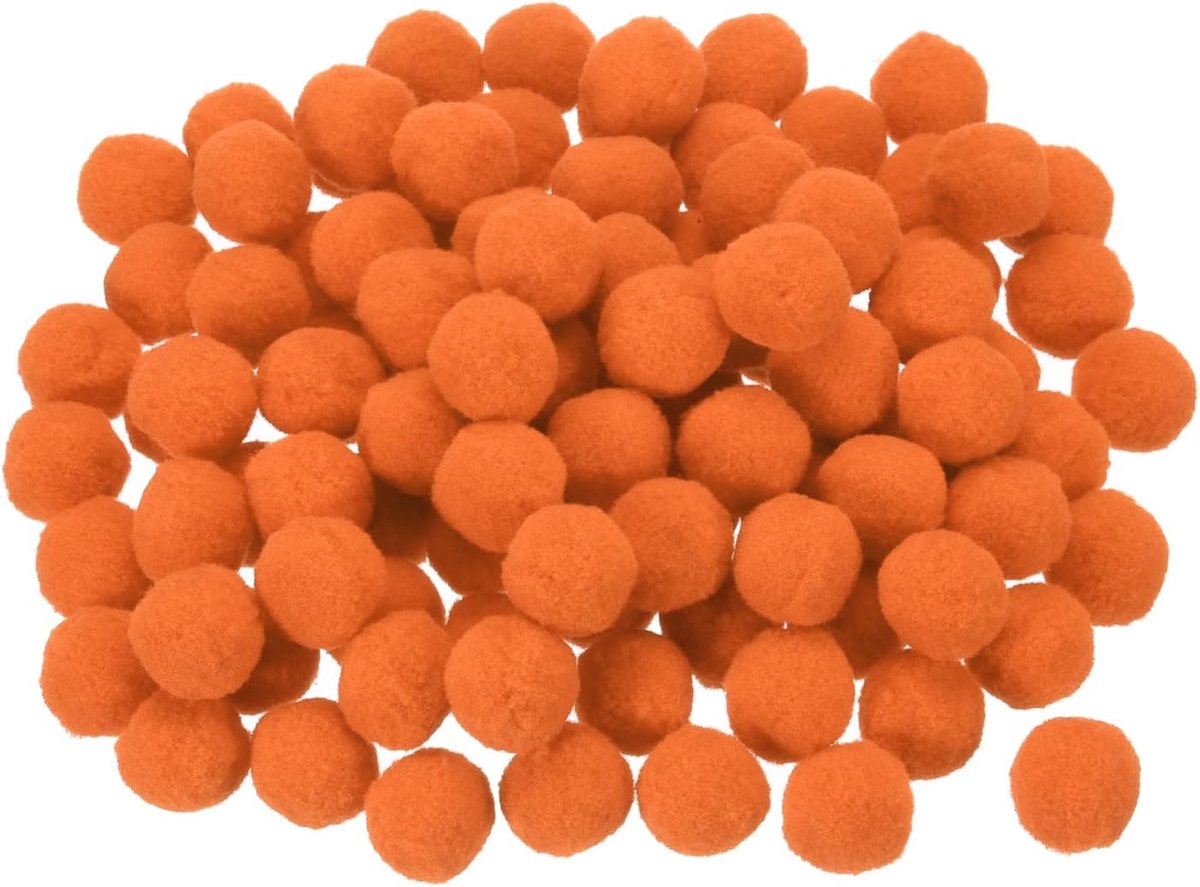Viltballen, pompon, stof, vilt, 3 cm, 30 mm, oranje, geel, voor knutselprojecten, huis, doe-het-zelf, 100 stuks