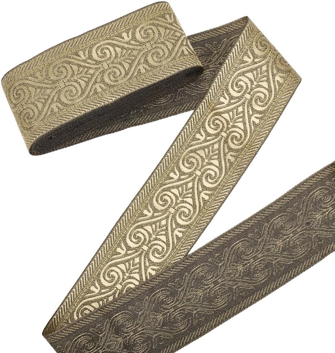 9M 50Mm Goud Jacquard Borduurwerk Etnische Trim Geborduurde Vintage Polycotton Geweven Stof Fringe Accessoire Kant Lint Voor Naaien Maken Kleding Woondecoratie Diy Craft Supply