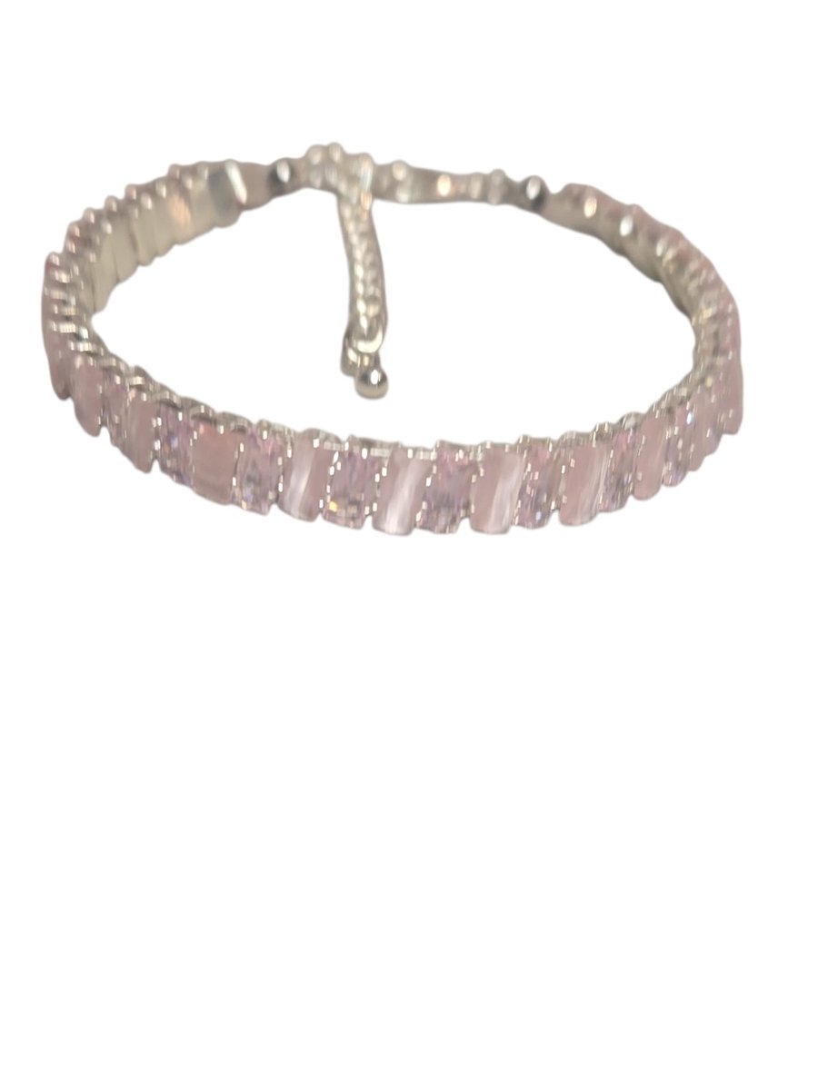Zirkonia armband roze
