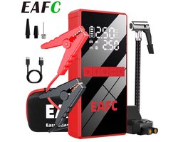 EAFC 4000A Startboosterset met Bandencompressor – Draagbare Luchtcompressor (20000mAh, 150PSI), Snel oppompen voor benzine motoren tot 6,0L en diesel motoren tot 4,0L – Incl. opbergtas - Sinterklaas cadeau auto