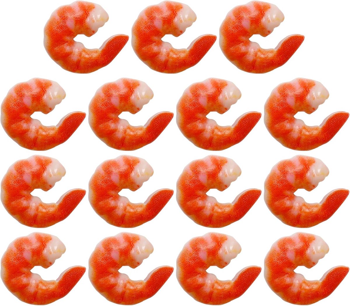 15 stuks kunstmatige garnalen figuren levensechte plastic gekookte garnalen nep gepelde garnalen gesimuleerde voedsel garnalen model voor thuis keuken markt display party foto rekwisieten