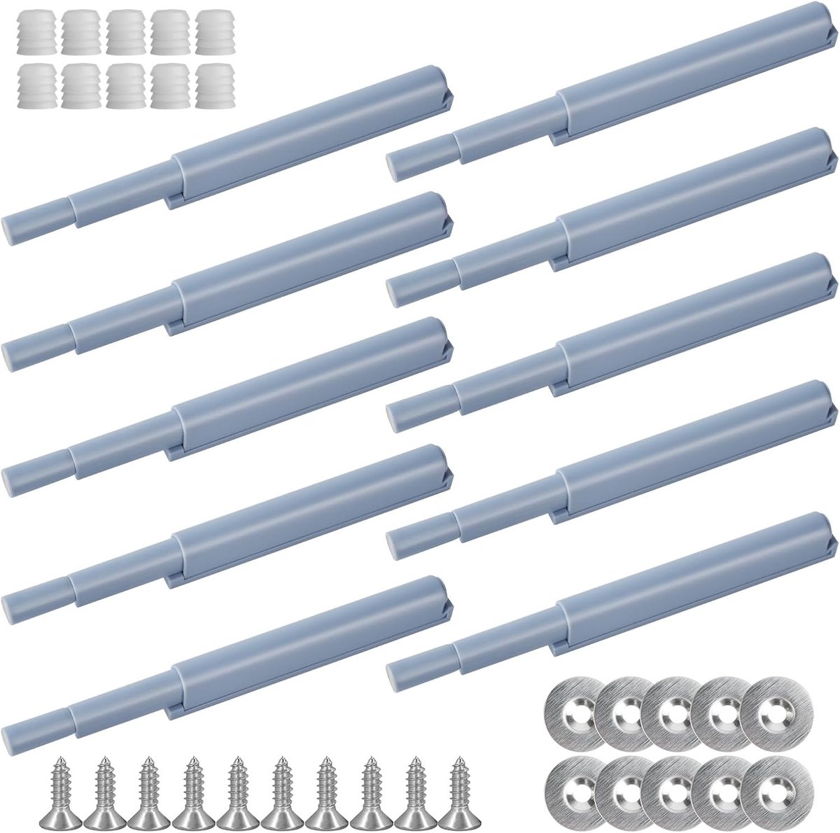 Push to Open Magneet Schuifdeur Kast Magnetische Klink 10 Stuks Schokdemper Opent en Sluit de Deur met Druk voor Kastdeur, Lade Meubilair en Kast