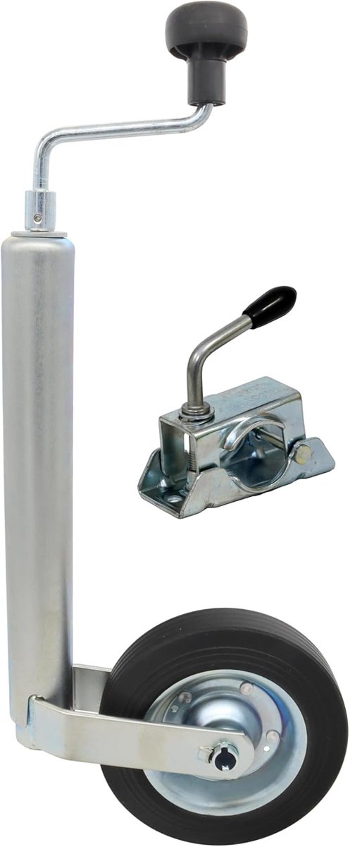 steunwiel bugrad met houder klembeugel van Knott 150 kg 48 mm opname voor aanhanger caravan