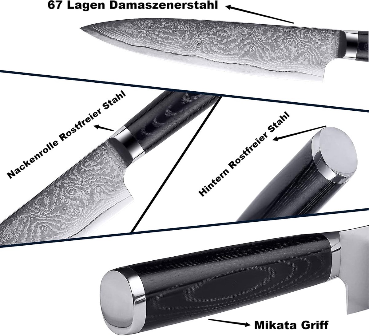 Damast Koksmes 20 cm, Micarta Handgreep, Professioneel Chefmes | Damascus Staal, Micarta Handgreep, Precisiesnede, Voor Vlees en Groenten