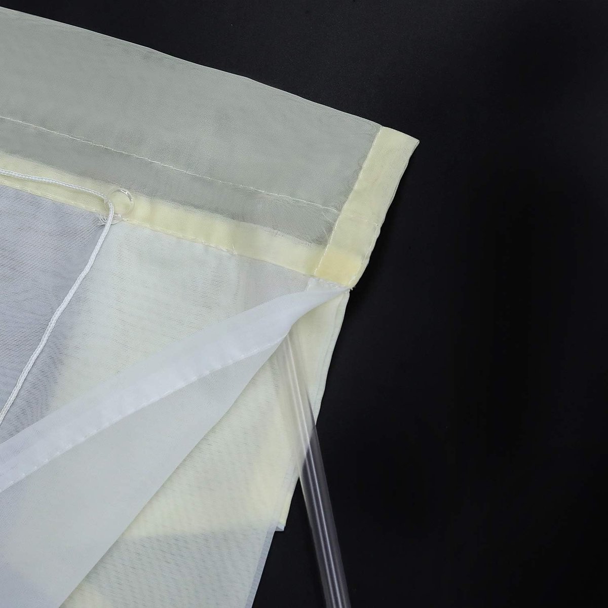 Voile vouwgordijn modern gordijn met gekleurde afsluiting »Anita« woonkamer transparant gordijn met trekkoord BxH 100x140cm Beige 1 Pack