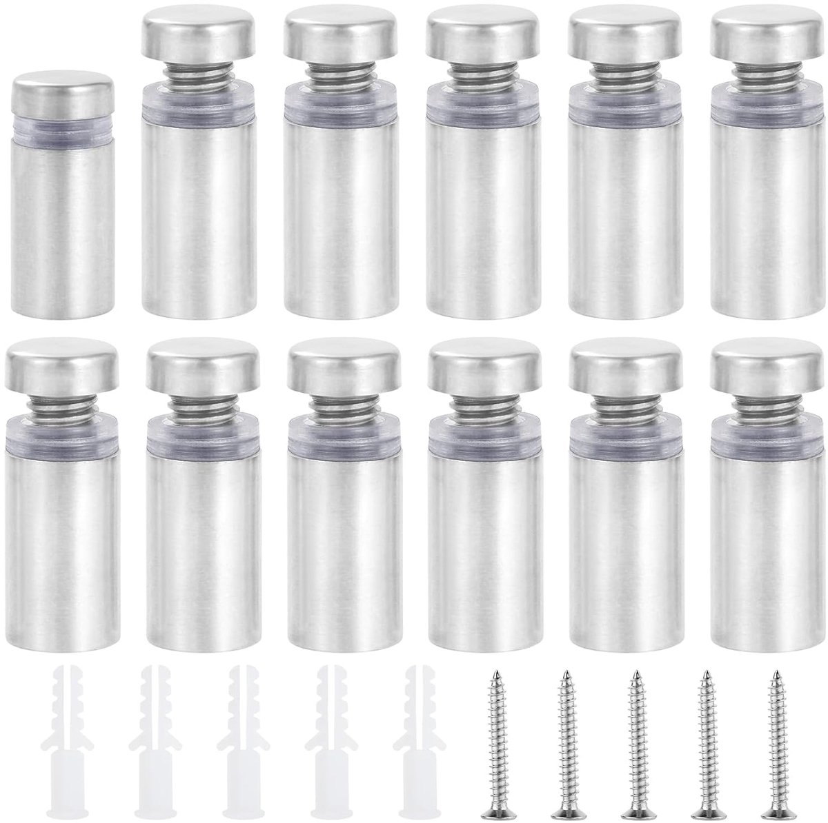 40 stuks Afstandhouders van roestvrij staal, 12x20mm reclameschroeven, Glas Afstandhouders, Schilderhouders, Wand Afstandhouders, Schroeven voor het bevestigen van glas, spiegels