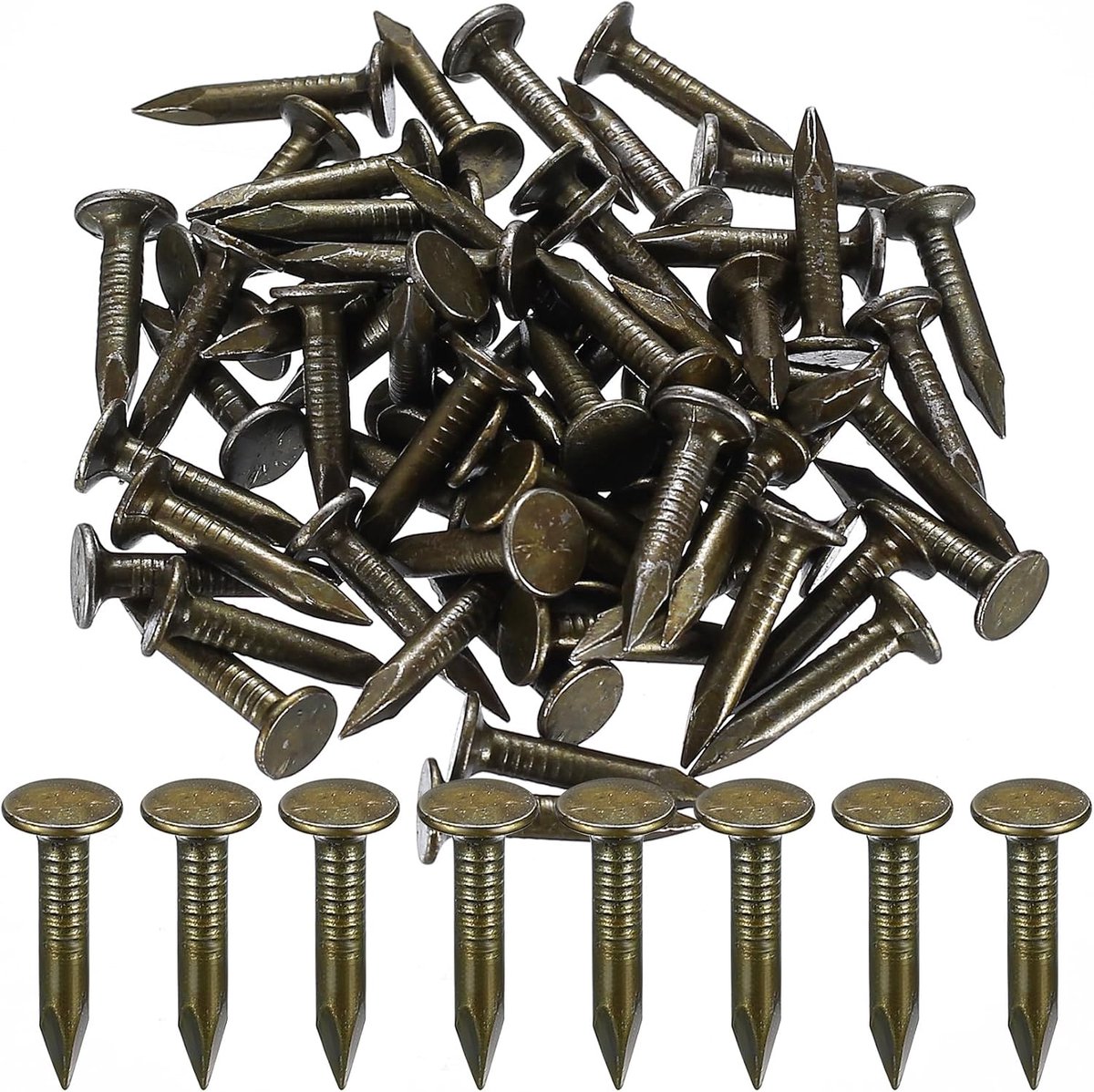 100 stuks dakviltspijkers, dakviltspijkers, dakspijkers voor viltspijkers, 25 mm extra grote kop Clout Nails, dakviltspijkers voor houten schuur meubels vakman, gelegeerd staal