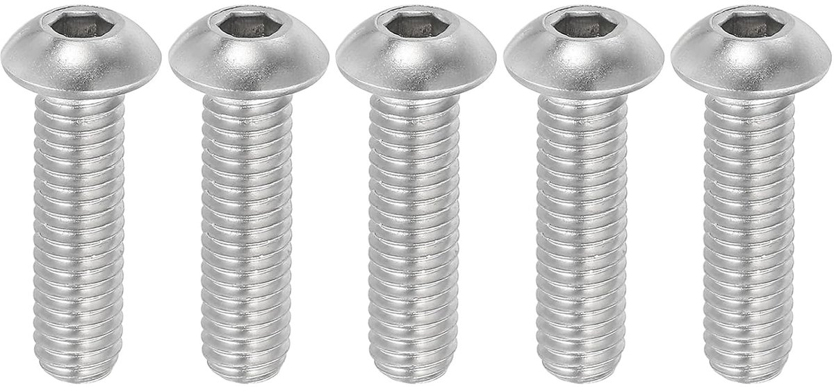 3/8-16 x 1-1/2 inch inbusschroeven 5 stuks 304 roestvrij staal 18-8 zeskantige inbusschroef volledige schroefdraad UNC fijne schroefdraad