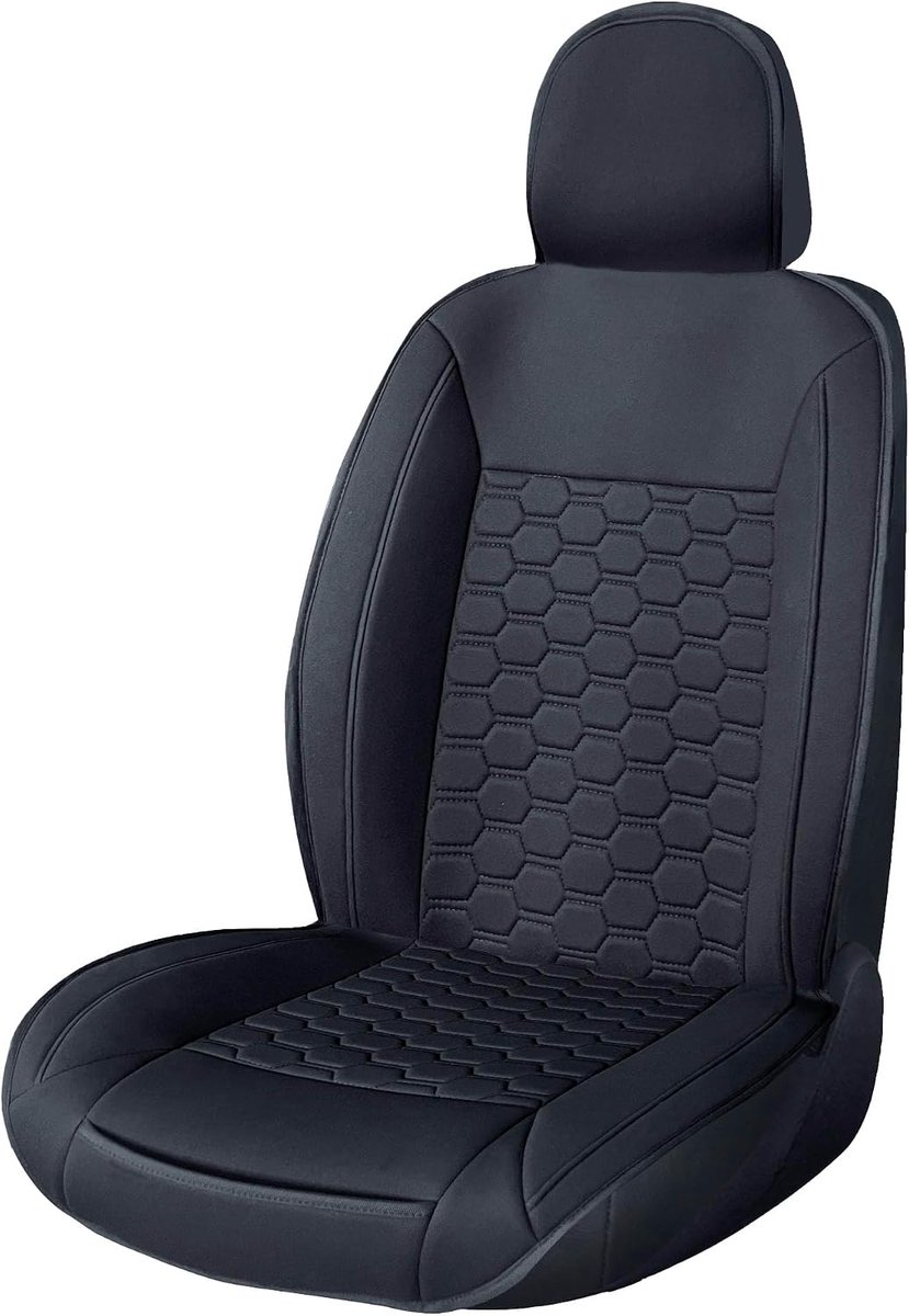 Rugleuning voor autostoel, model Tourer, kleur: zwart, stof, universele stoelhoes, stoelhoes