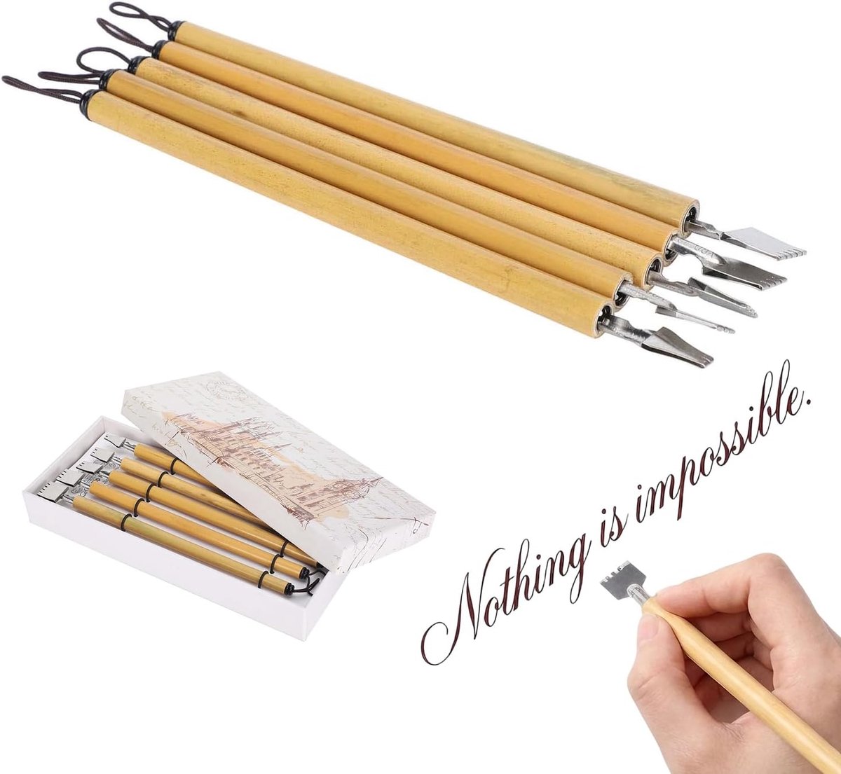 Kroontjespen Natuur Hout, Traditionele Houten Pen met Stalen Penpunt voor Tekenen, Schrijven en Kalligrafie, Geschenk voor Kunstenaars en Studenten