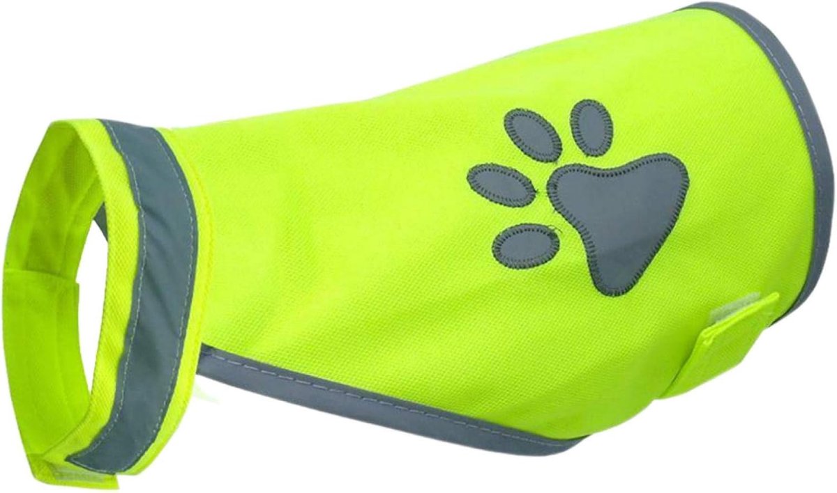 5 maten hondenveiligheid geel reflecterend vest, hond huisdier puppy veiligheidsvest, geel Hi-Vis fluorescerend, om uw hond zichtbaar te houden, veilig tegen auto's en jachtongevallen (maat: L)