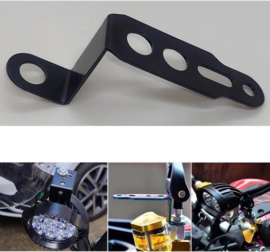 motorfiets houder, koplamp verlenging, achteruitkijkspiegel houder voor off-road fiets vrachtwagen, 2 stuks zwart — afbeelding 4