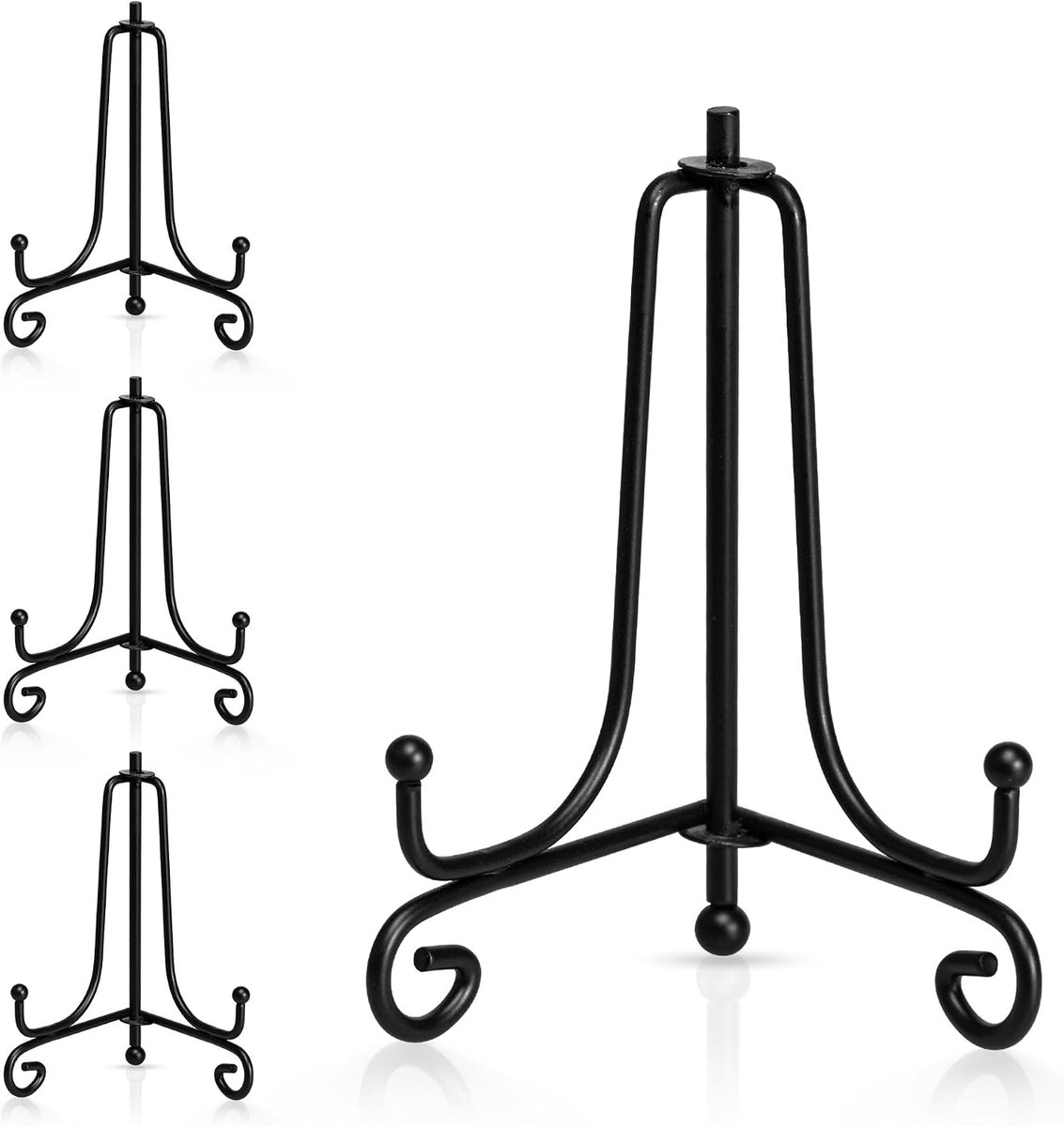 3,5 Inch Zwarte Mini Iron Stand Cookie Houder Display Stand Plaats Kaarthouder Display Ezels op Bruiloften, Verjaardagsfeest (4 stuks)