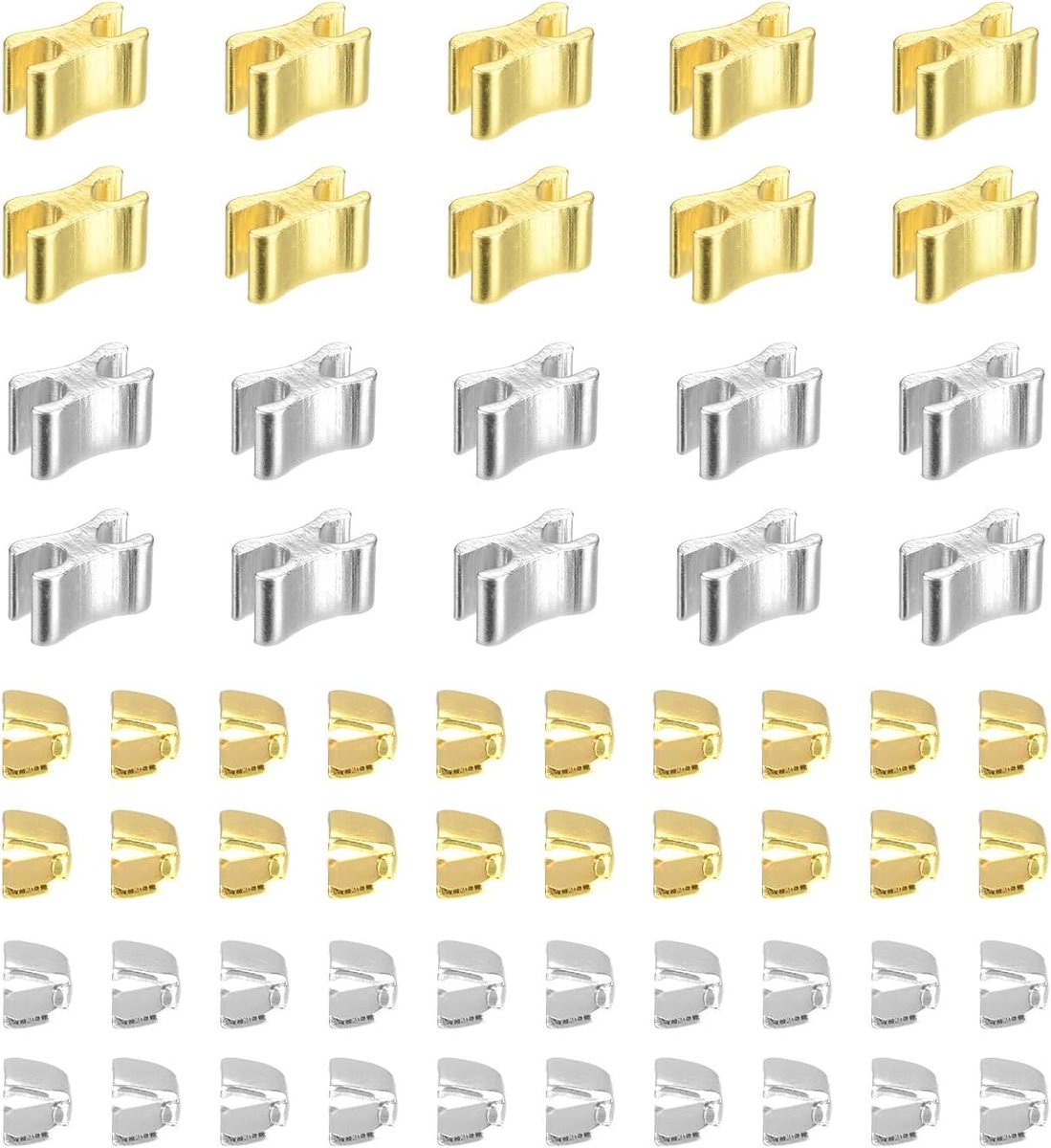 Ritssluiting, bovenste en onderste clips voor ritssluitingen met ritssluiting, #5 voor tassen, mantels, jassen (wit goud, goud, 20 stuks)