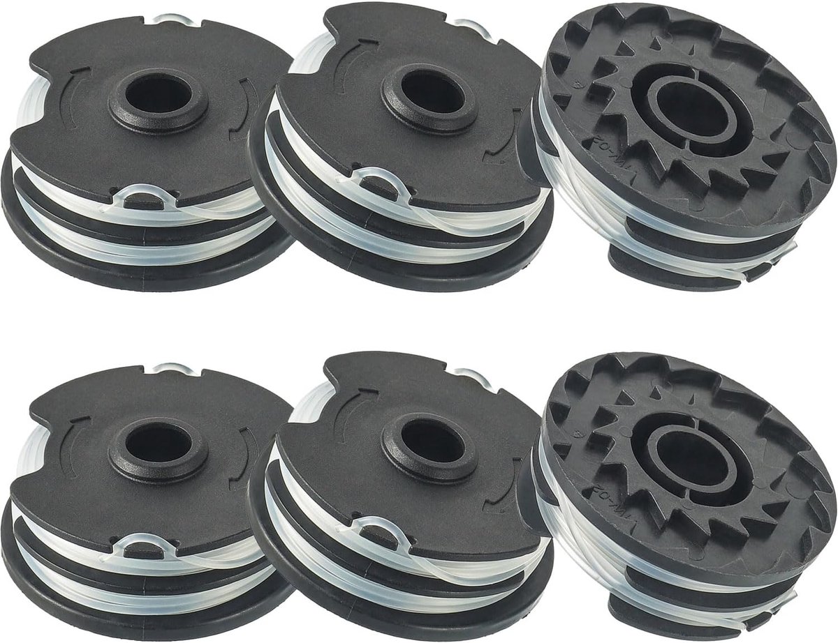Spoel nylondraad, reservedraad voor LIDL Parkside grasmaaier PRT 550 A1, A3; PRTA 20-Li A1, B2, C3 reserveonderdelen randsnijder (6 draadspoelen)