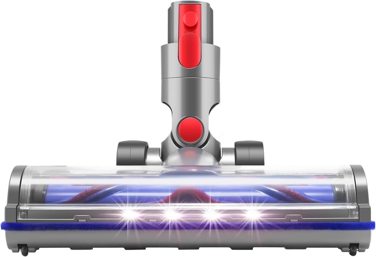 Vervangende borstelkop voor Dyson, Directe Aandrijving Borstel voor Dyson V10 Digital Slim V12 Detect Slim Stofzuiger, 4 LED Turbine Mondstuk Reinigingskop voor Harde vloer Tapijten