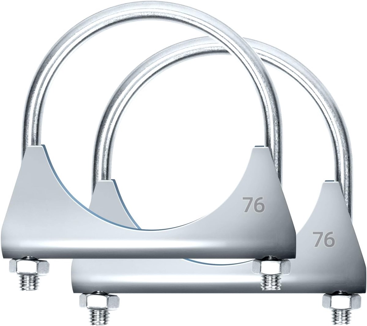 Klemmen 76 mm (3 inch) Geluiddemper U-bouten Klemmen Ontwerp Met Zadelflens Voor Uittaat Eindpijp