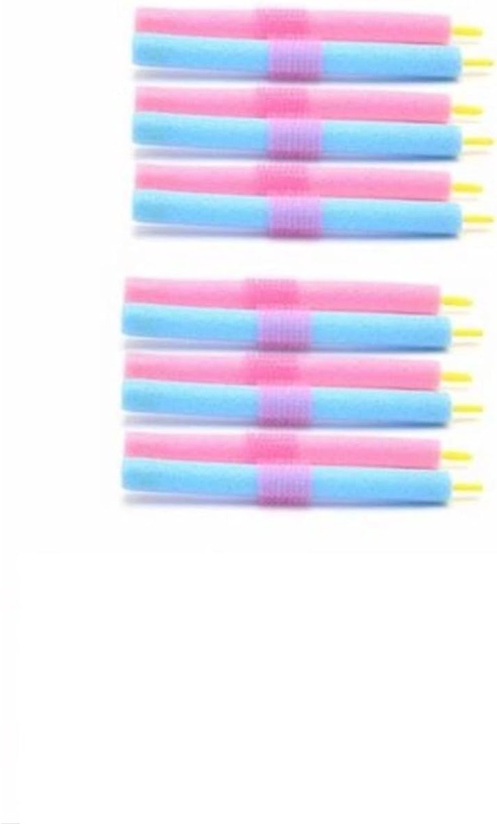 Foam Papillot EPE Softsticks 12 delige set Haarkrullerset - Foam Papillotten - Haarsrullerset Haarrollers / Haarkrullers / Krulspelden Set - Foam Papillotten - Krullen - Hair Foam Rollers