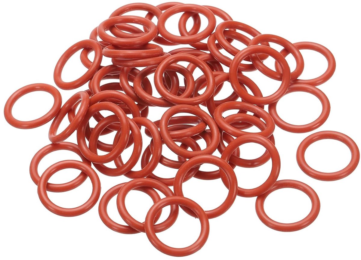 O-ring siliconen 24 mm OD 18 mm ID 3 mm breedte, 50 stuks kraanringen, metrische afdichting, VMQ vervanging voor reparatieventielen, hydraulische compressor, rood