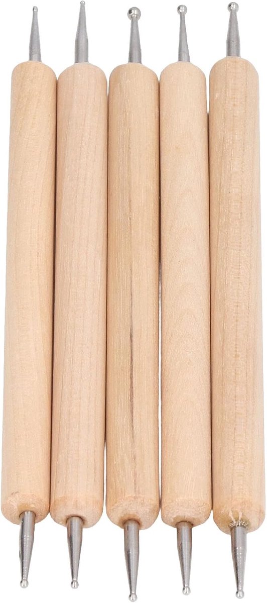 5Pcs Double End Embossing Stylus Set Rvs Bal Tip Tracing Puntjes Stylus voor DIY Schilderen Graveren Vormgeven