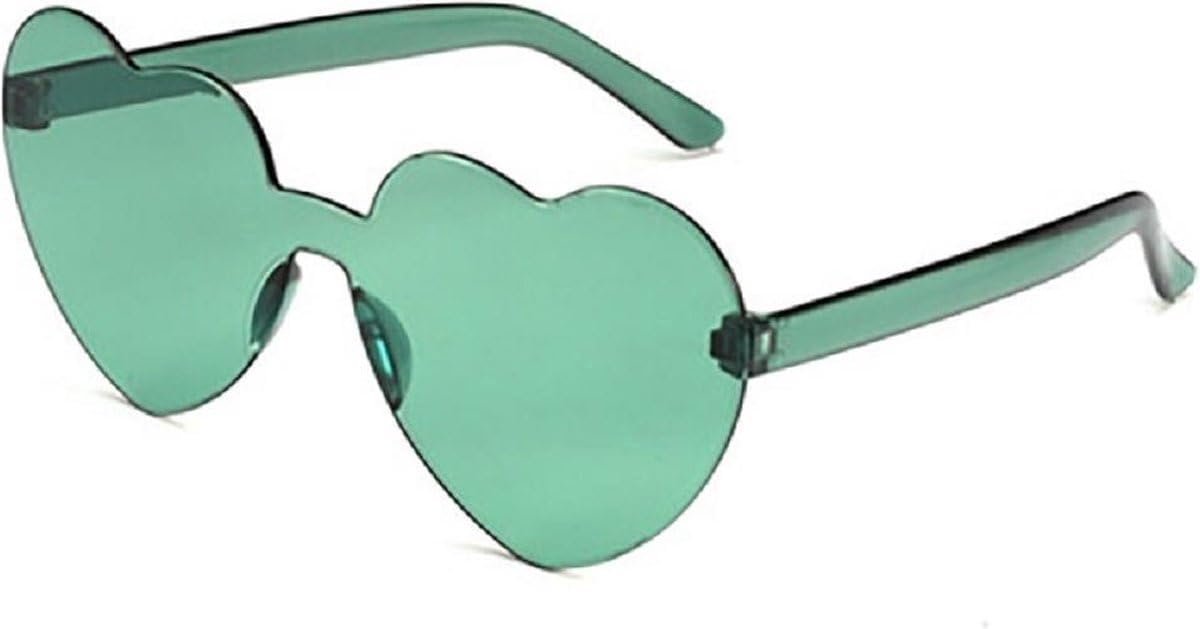 - Feestelijk Retro Brilhart - Party Hartvormige Glazen voor een Unieke Look - Partylook - Hartjes zonnebril groen
