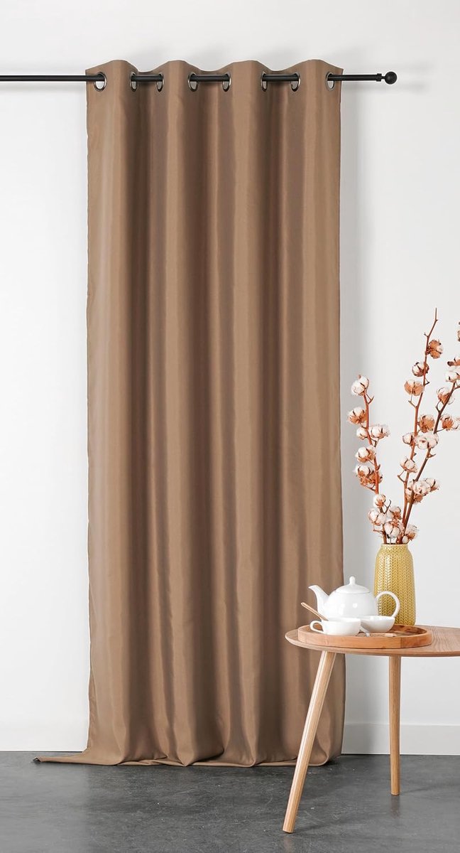 Dubbel gordijn, zonder vuur, M1, 135 x 240 cm, taupe