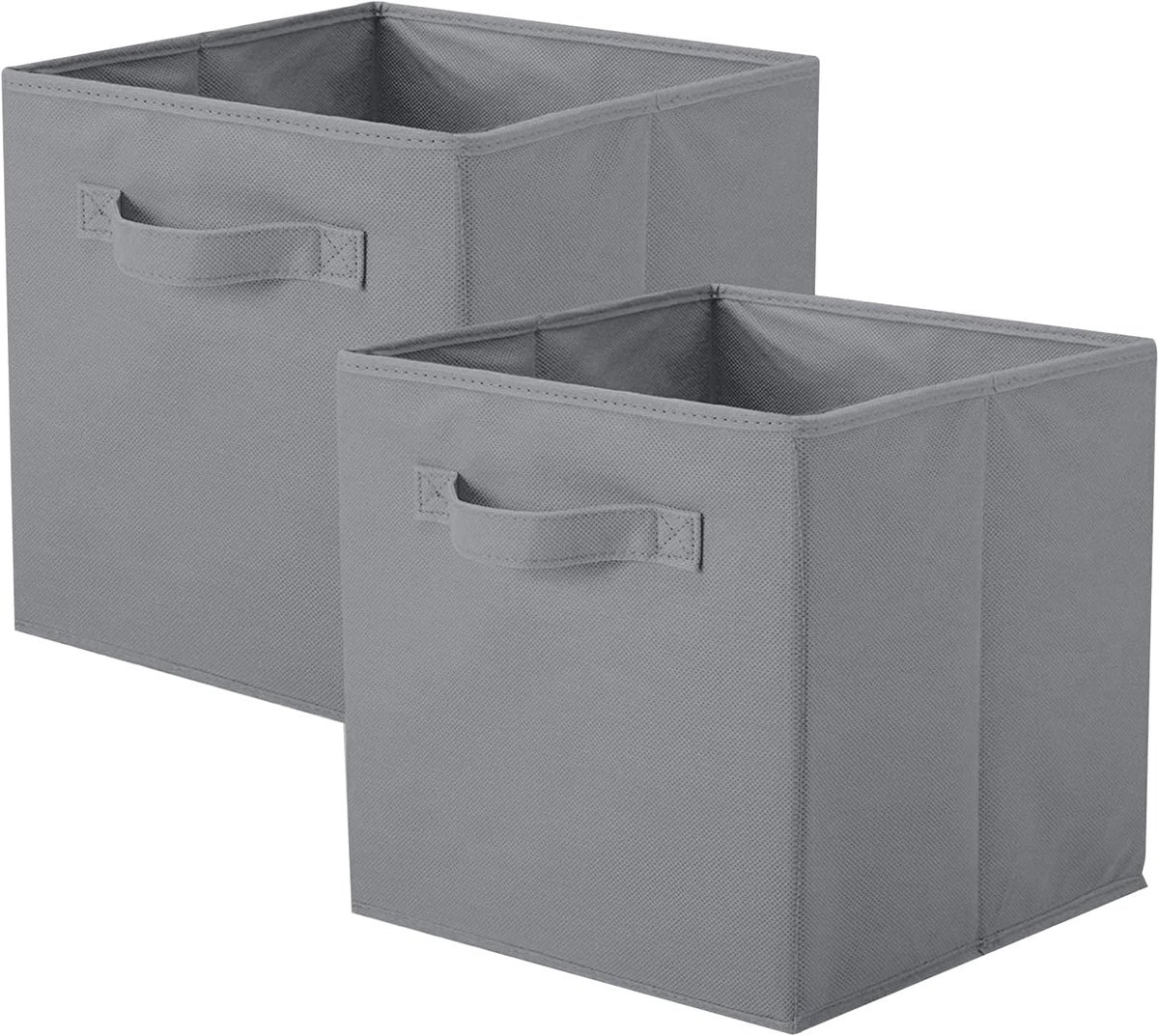 opvouwbare stoffen opbergblokjes en kledingopberglade, 2-pack (grijs)