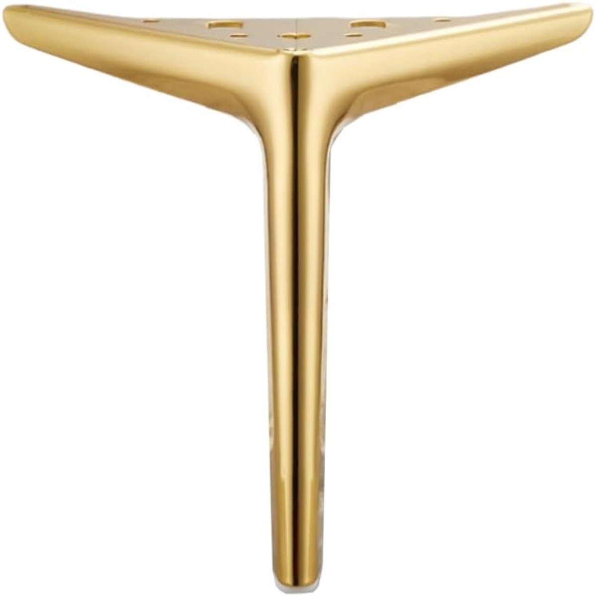 Poten Metalen Driehoek Voeten Vervanging voor Kast Dressoir Sofa Stoel Werkbank, Pack van 2 (Gouden, 25cm)