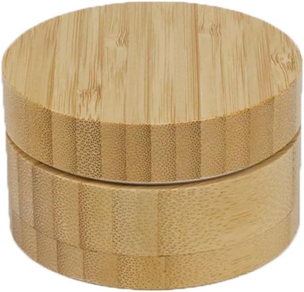 1 stuk, kleine bamboe blikjes, 74 x 44 mm, reispot om te vullen, bamboe, crèmepotje, leeg met aluminium voering, lege navulbare containers voor zalven, vochtigheid, lotion (hout 8#)
