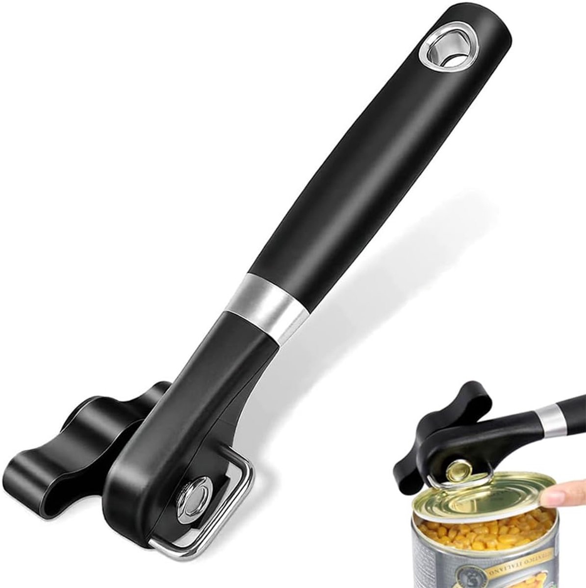 Handmatige blikopener zonder scherpe randen - veiligheid handheld met flesopener voor alle soorten levensmiddelen in blikjes
